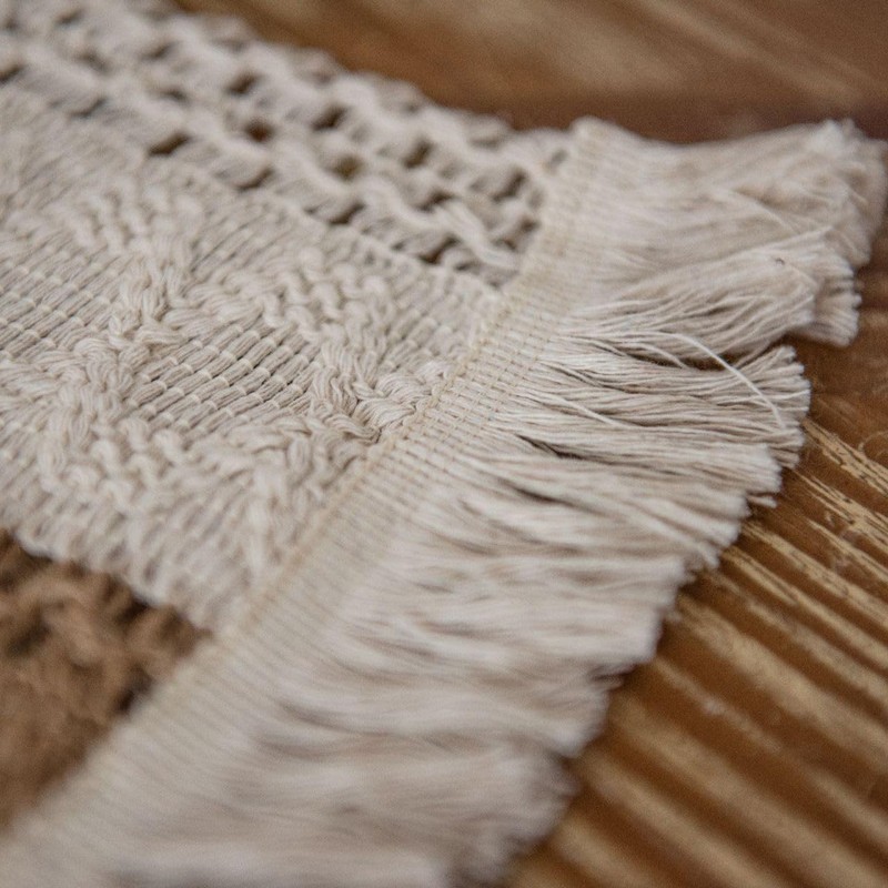 Geometric Patterned Table Runner with Tassels ,Rustic Table Runners 70 Inches... gallery