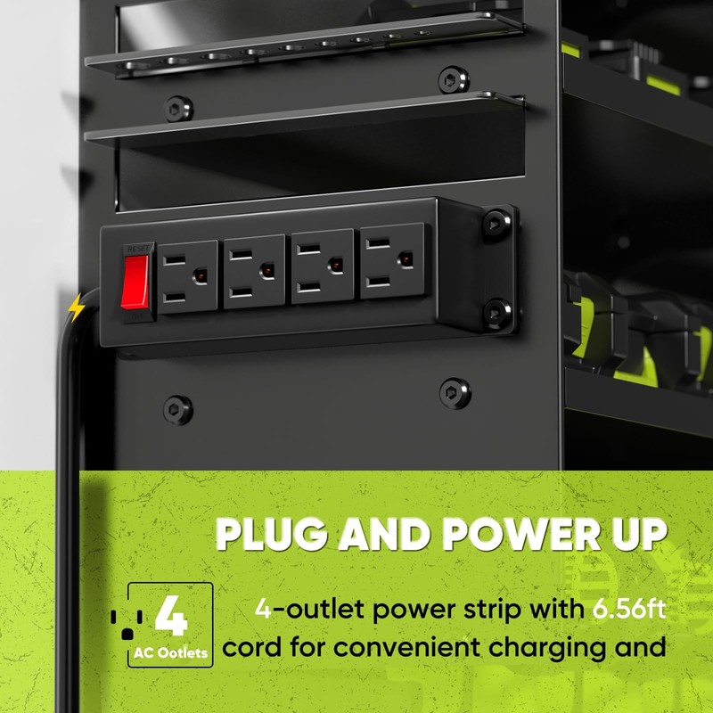 Large Power Tool Organizer Wall Mount with Charging Station,4 Layer Heavy Duty M gallery