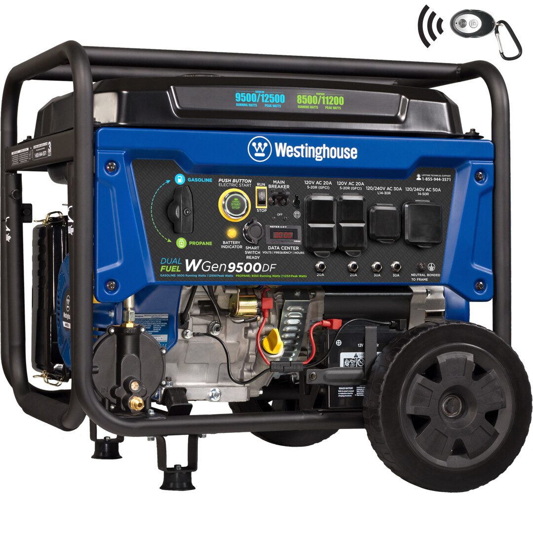 Westinghouse Open Box WGen9500DF Dual Fuel Portable Generator gallery