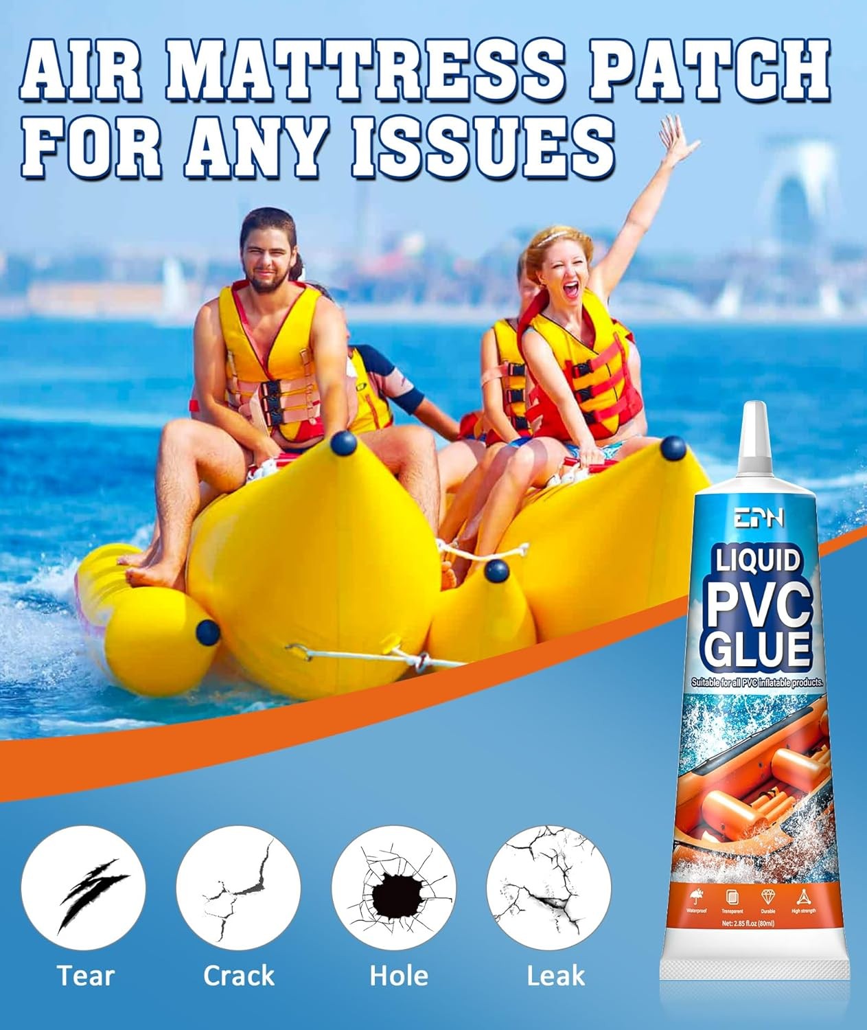 Waterproof Vinyl Pool Liner Repair Kit EPN Air Mattress Patch Kit Inflatable gallery