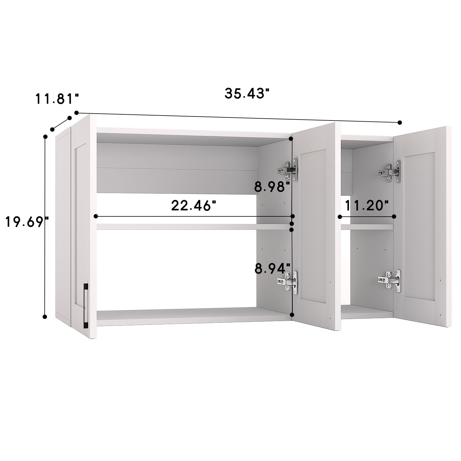White Laundry Room Cabinets and Storage with 3 Doors and Utility Adjustable S... gallery