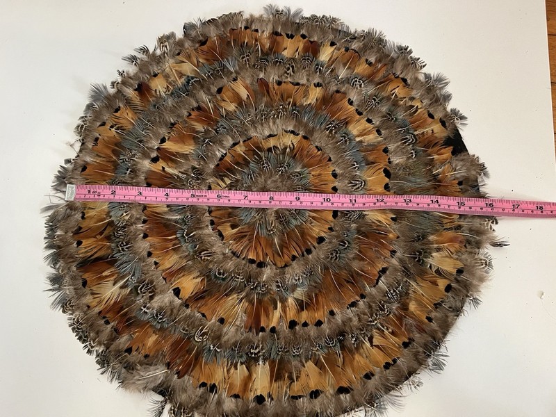 Two 15" Pheasant Feathered Round Natural Placemats Pottery Barn gallery