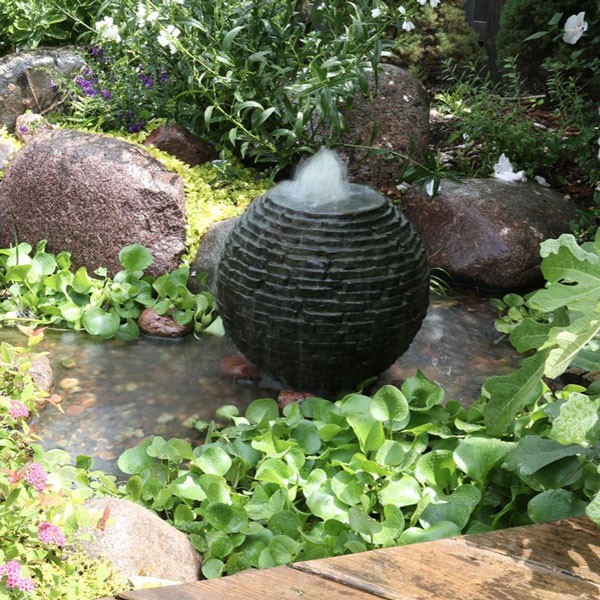 Aquascape Extra Small Stacked Slate Sphere 18 Inch Fountain 78358 gallery