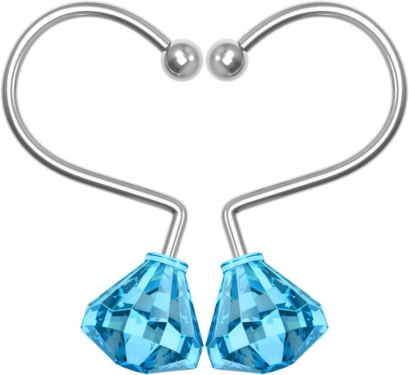 12pc Shower Curtain Hooks, Diamond Shaped Acrylic Crystal Shower Curtain Hooks gallery