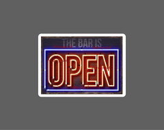 Bar Is Open Sticker Neon Brew