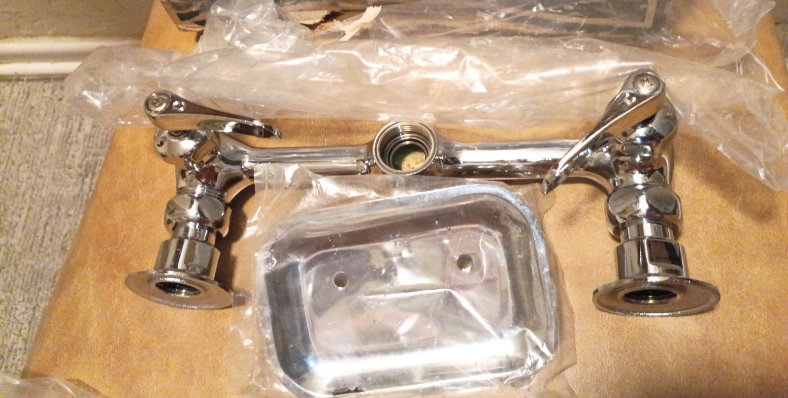 New old stock TAURGO COMBINATION SINK FAUCET SOAP DISH BRASS gallery