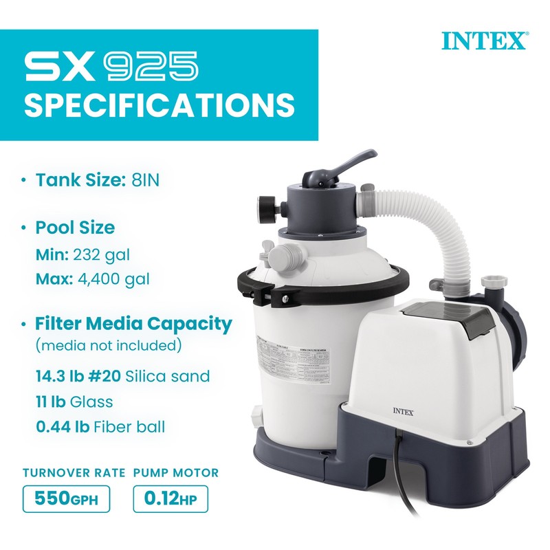 Intex Krystal Clear Sand Filter Pump for 4,400 Gal Above Ground Pools (Open Box) gallery