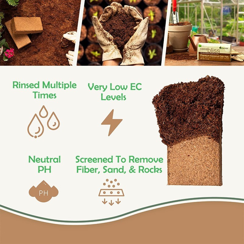 10 Compressed Coconut Coir Bricks, Coconut Coir Potting Soil for Gardening gallery