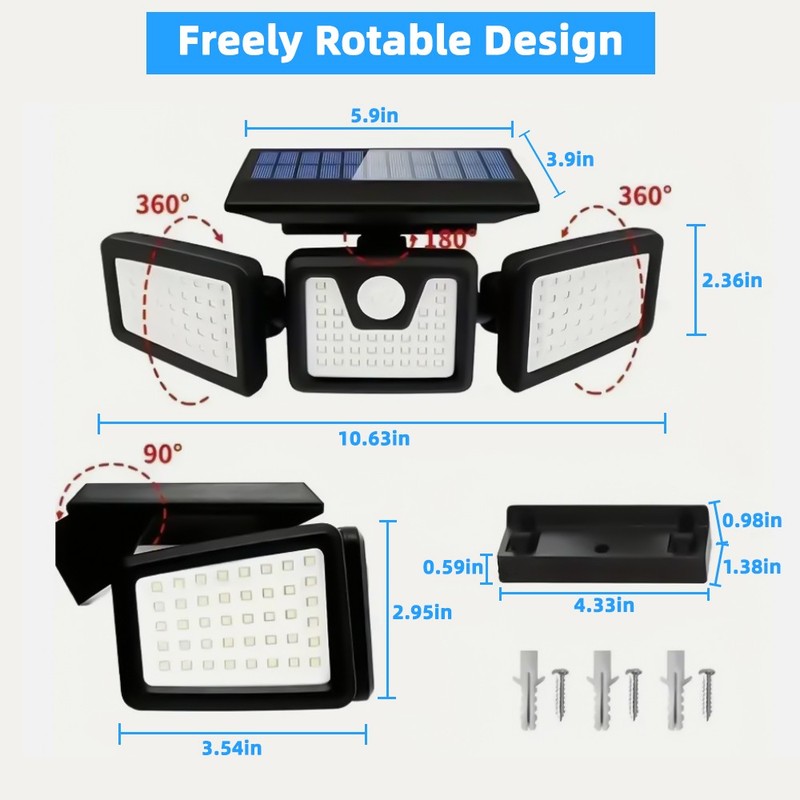 NEW 2 Pack LED Motion Sensor Solar Lights Outdoor IP65 Waterproof Security Lamp gallery