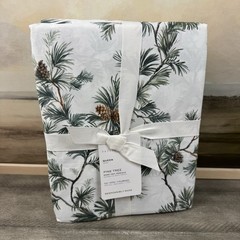Pottery Barn Pine Tree Printed Sheet Set Queen 4-piece Christmas Holiday Multi