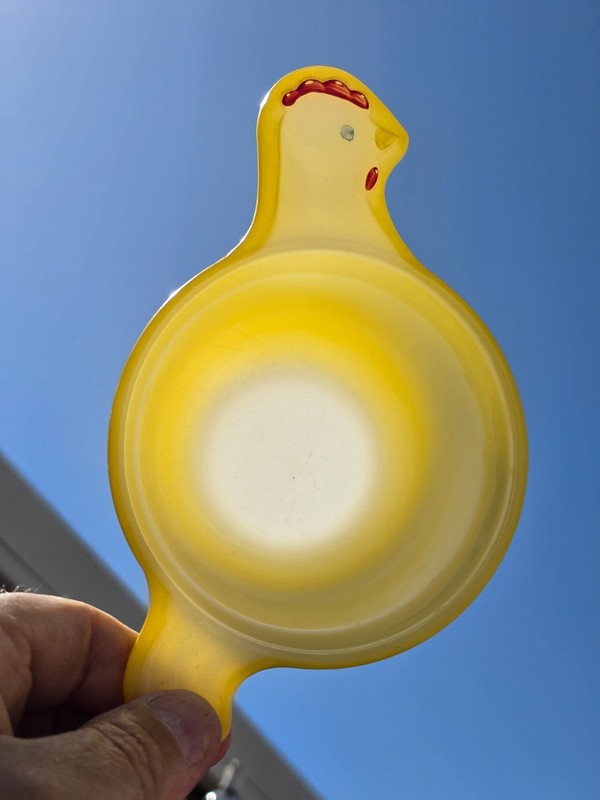 Glasbake Multiple Colors Rooster Chicken Kitchen Dinnerware Soup Bowls Lot Of 6 gallery