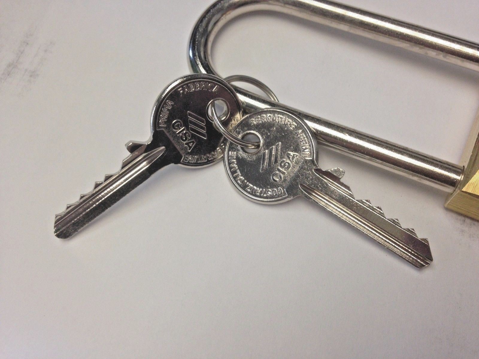Cisa 22011-41 Long Shackle PadLock 5 Pin Brass Lock Made in Italy gallery