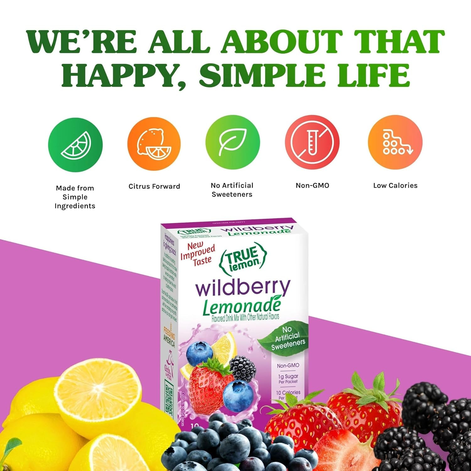 True Lemon Wildberry Lemonade Drink Mix, 12 Boxes, 10 Packets Each gallery