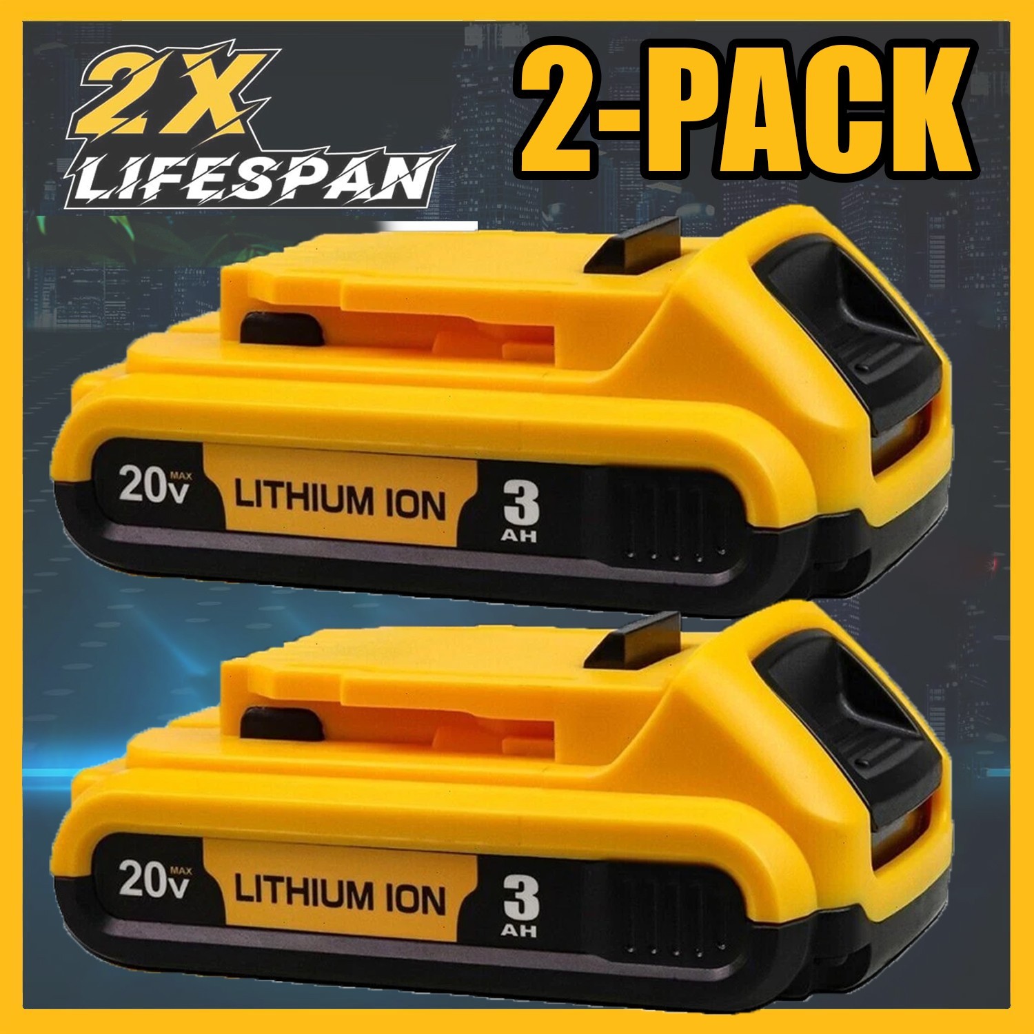 Pack 12.0AH For DeWalt 20V 20 Volt Max XR Lithium Ion Battery DCB206-2 DCB205-2 gallery