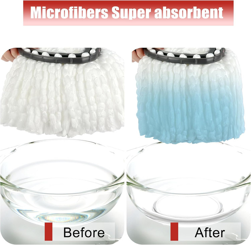 Mop Head Replacement, 3 Pack Spin Mop Refill Replace Head Compatible with O Ceda gallery