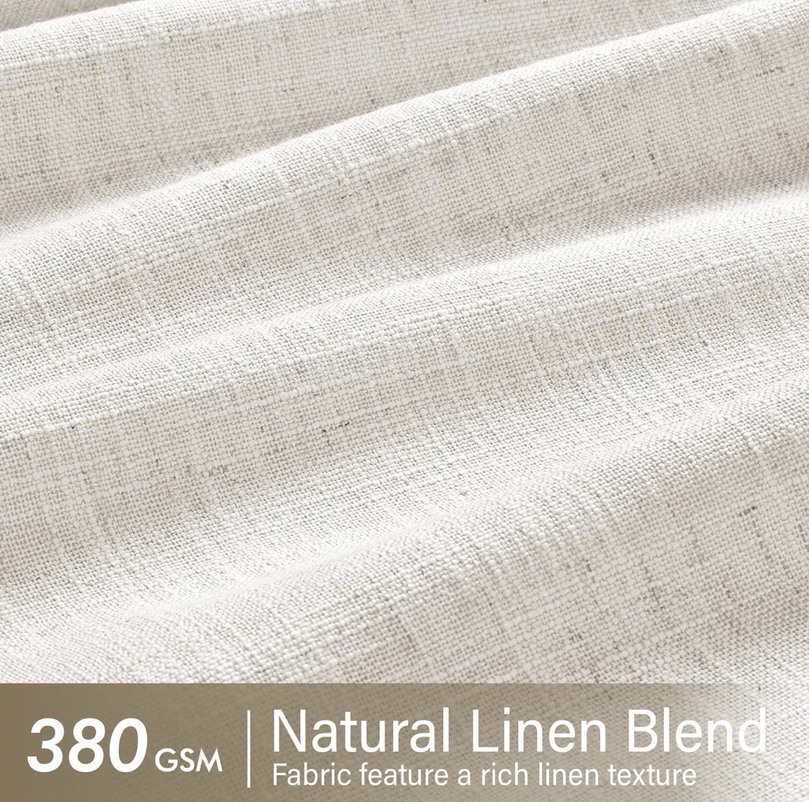 Pinch Pleated Thick Linen Curtains 90 Inches Long 2 Panels for Living Room Be... gallery
