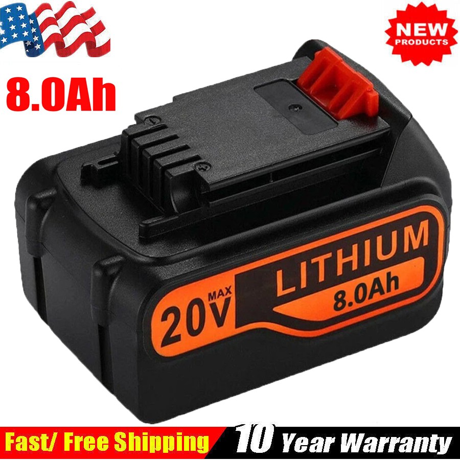 8.0AH 20V Lithium Battery for BLACK DECKER 20Volt LBXR20 LBX20 LB20 LB2X4020 New gallery