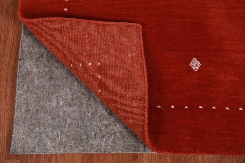 Rust/ Ivory Bordered Handmade Wool Gabbeh Indian Rug 3x5 ft. Foyer Carpet gallery