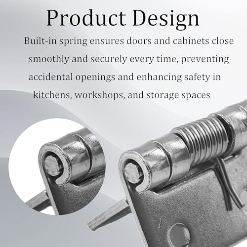 6Pcs 1 Inch Spring Hinge, 304 Stainless Steel Self Closing 25x32x1.5mm(L*W*T) gallery