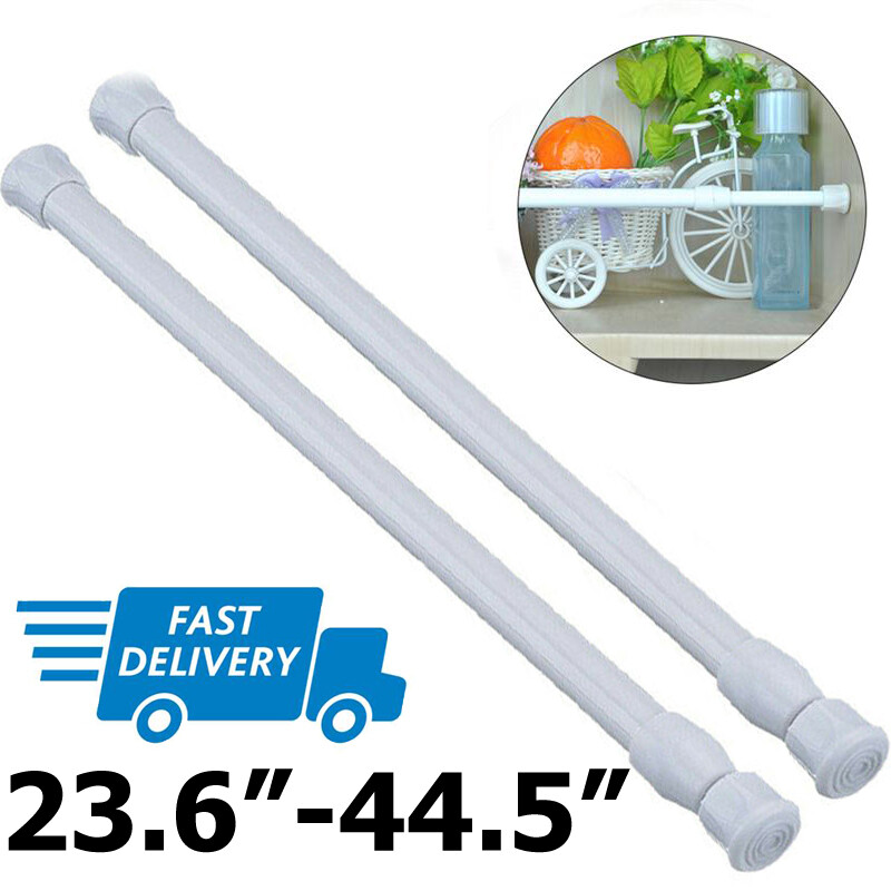 24-44 in. Adjustable Spring Tension Curtain Rod, 5/8 in. Diameter Steel Tube LOT gallery