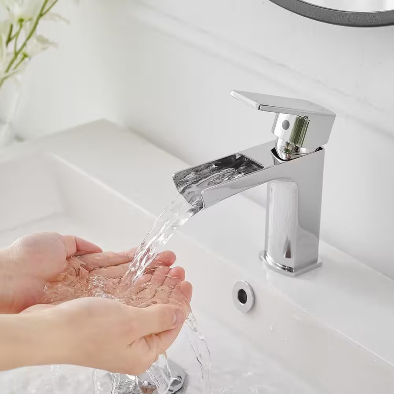 BWE A-96063-C Waterfall Single Hole Vanity Faucet Polished Chrome gallery