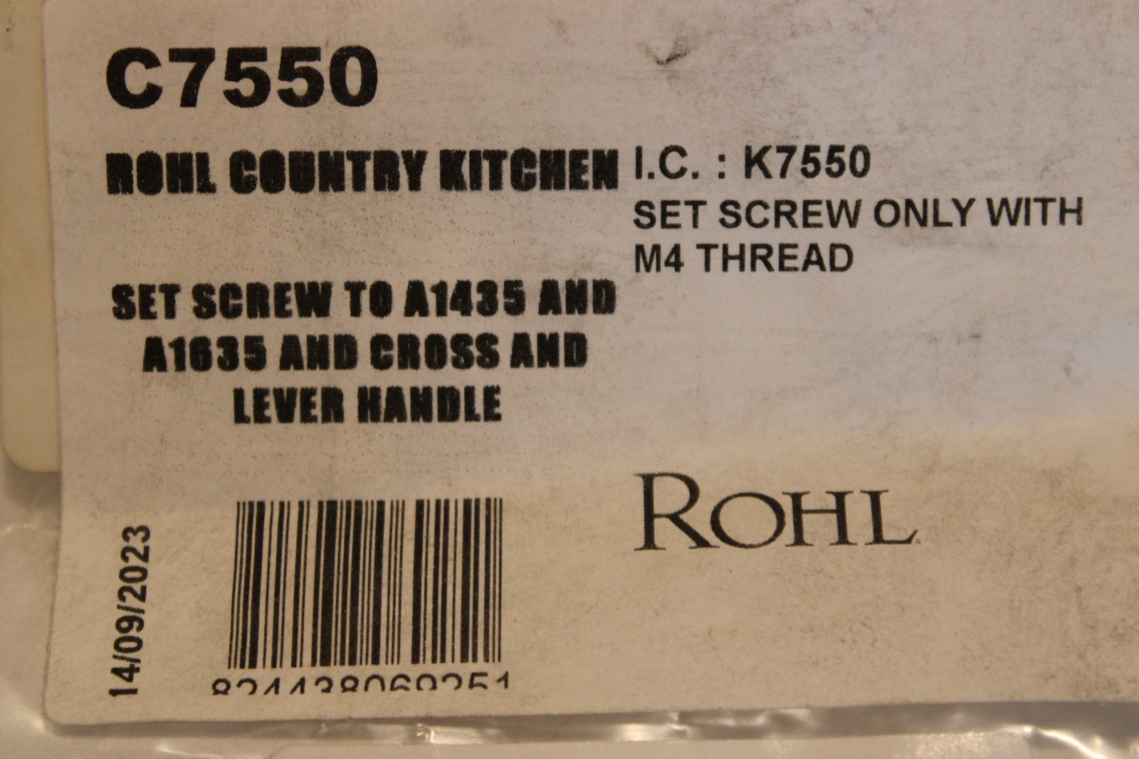 Rohl C7550 - Set Screw Only With M4 Thread for A1435, A1635 gallery