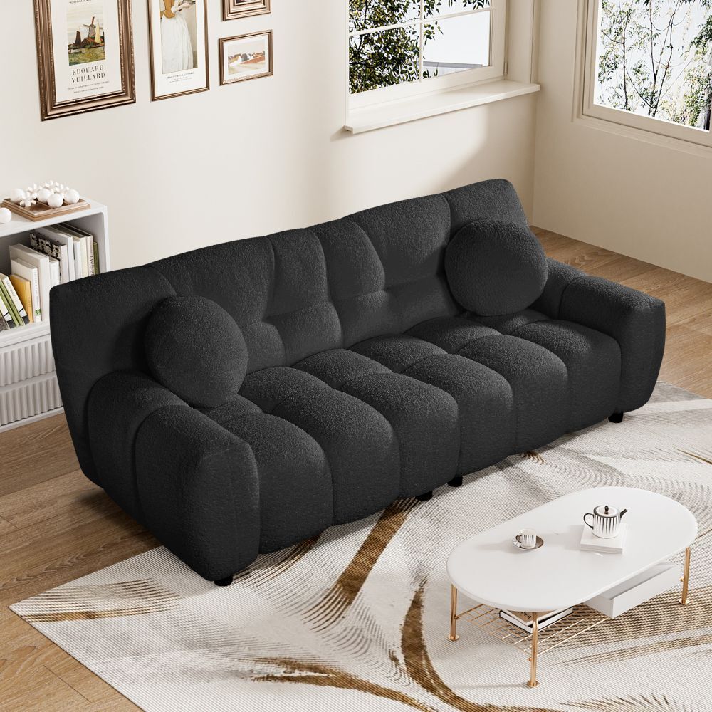 Modern Teddy Sherpa Boucle Sofa Deep Seat Upholstered Marshmallow Sofa Couch gallery