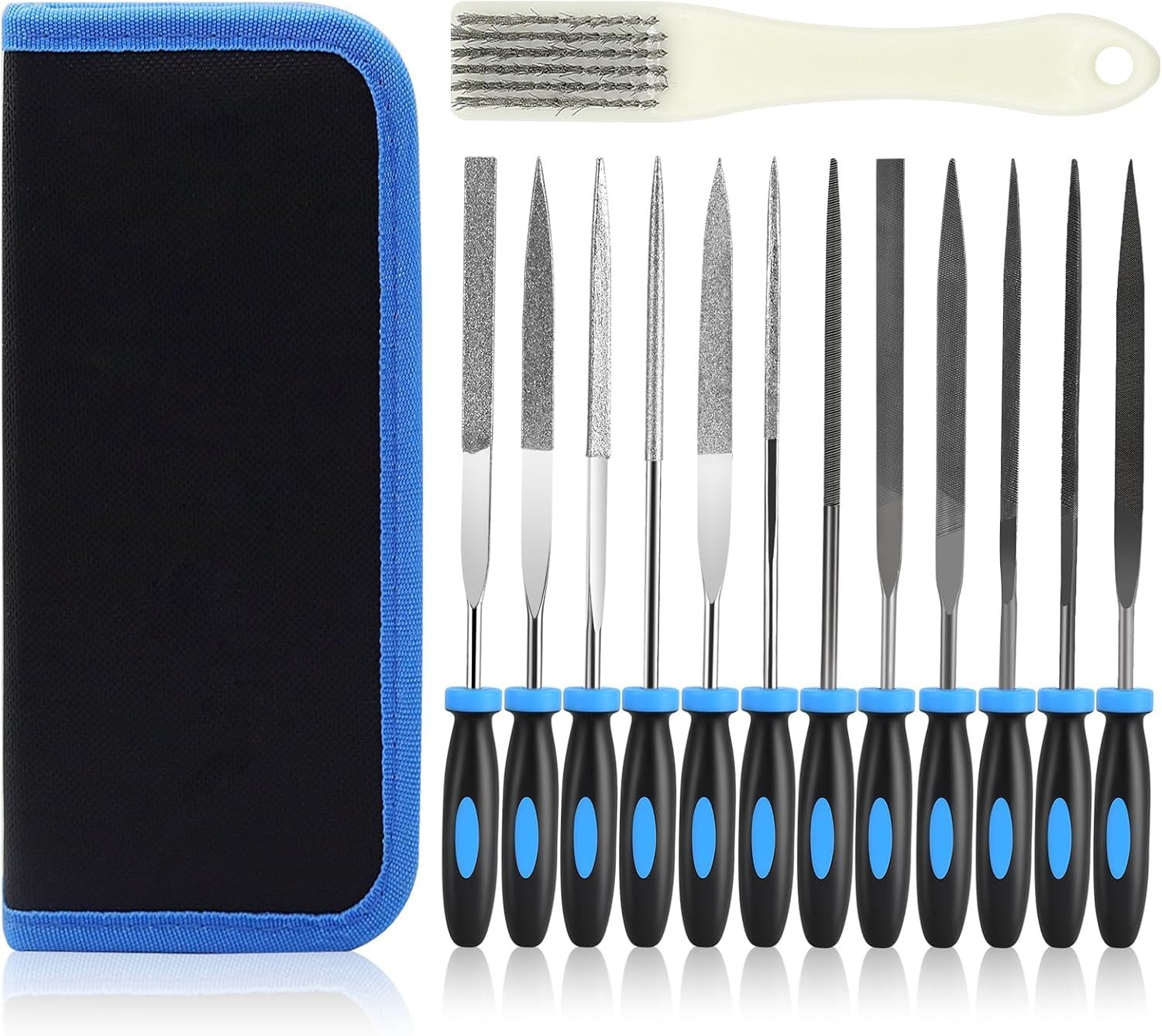 All-in-One 13-Pc File Set: Diamond & Steel Files for Wood, Plastic, Leather, DIY gallery