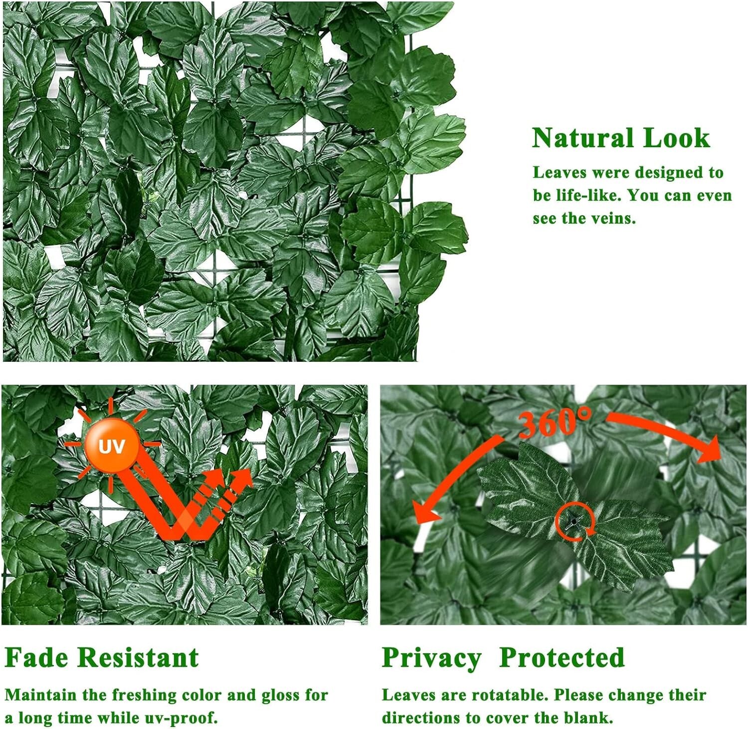 iCover Artificial Ivy Privacy Screen for Fence,Green Maple Leafs for Garden gallery