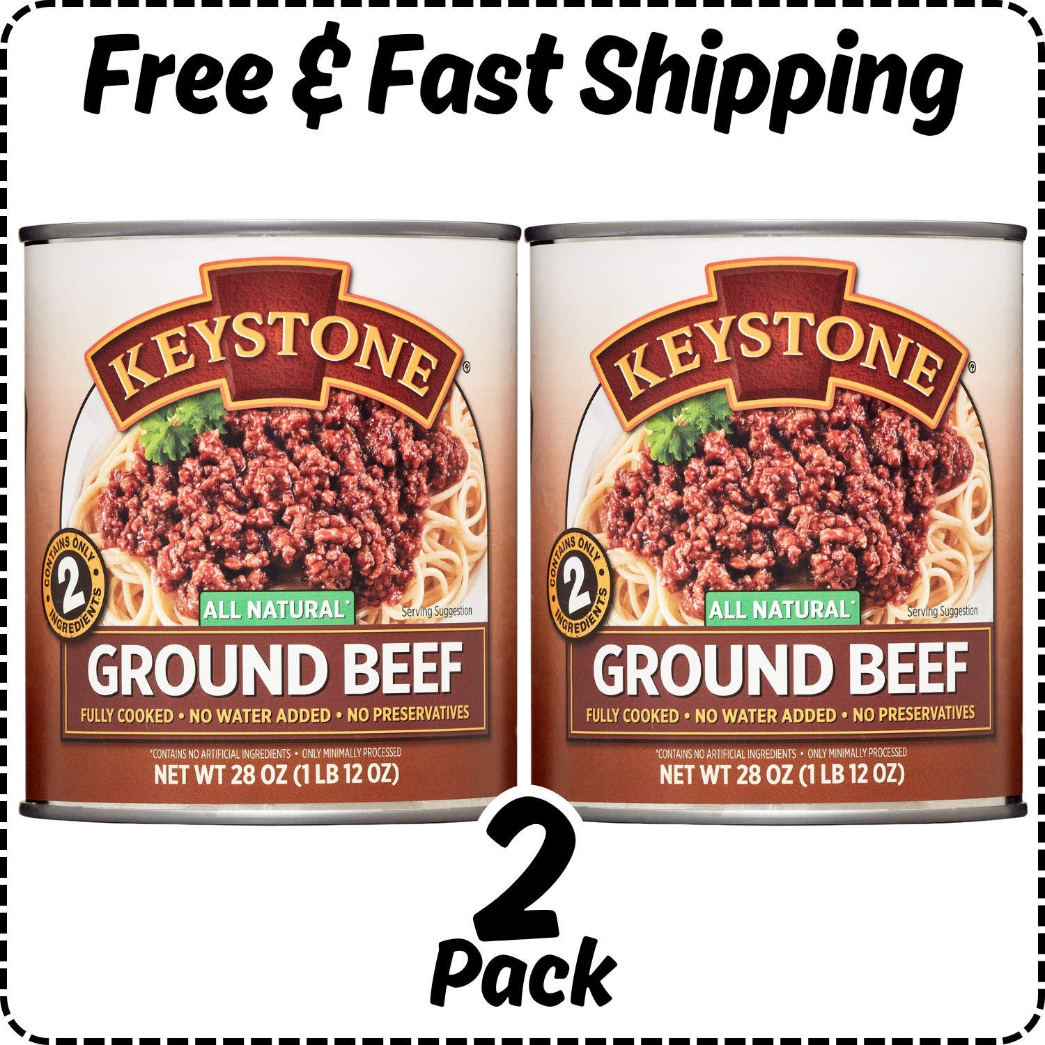 Keystone All natural Ground Beef 28 oz Can, (PACK OF 2) Free Shipping gallery