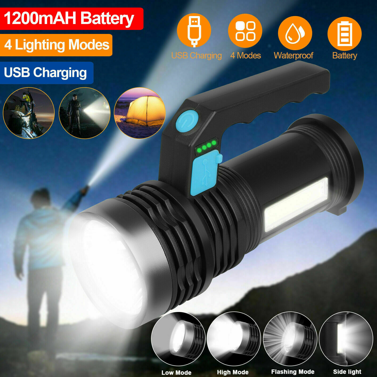 Rechargeable Searchlight Portable Super Bright Handheld Spotlight Flashlight gallery