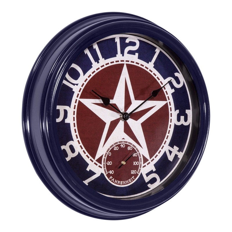404-3012TX La Crosse Clock Co. 12" Indoor/Outdoor Wall Clock with Temperature gallery
