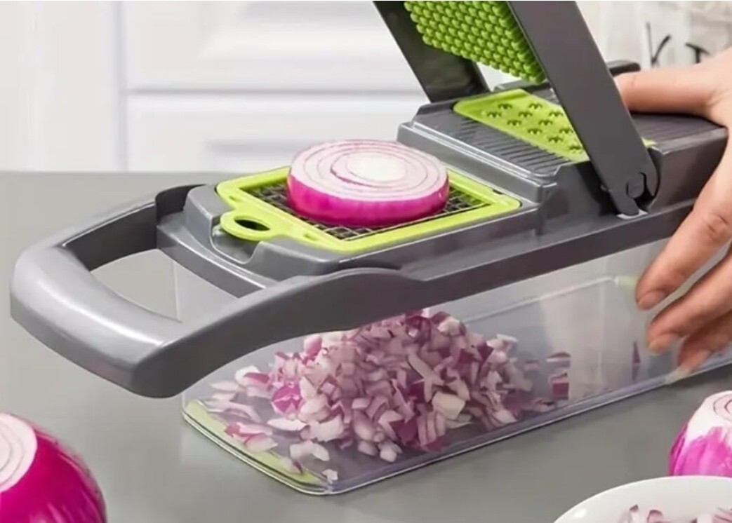 "16-in-1 Stainless Steel Chopper, Multifunctional Vegetable and Onion Cutter" gallery