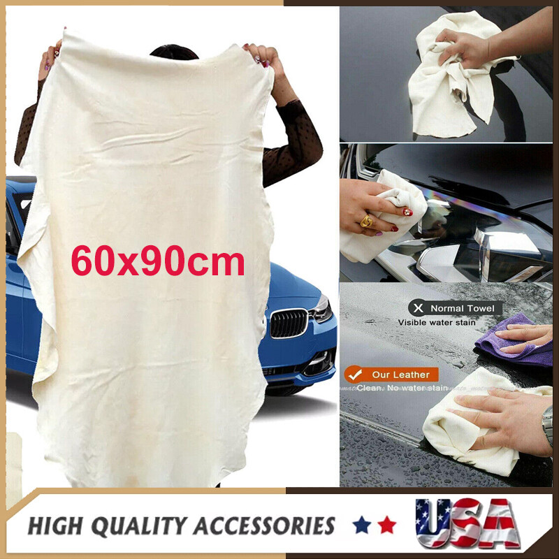 Natural Suede Leather Car Cleaning Cloth Car Wash Easy Absorbent Dry Suede Towel gallery