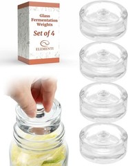 Elementi Glass Fermentation Weight Set of 4 – Easy Grip Fermenting Weights,…