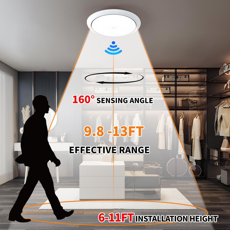 Motion Sensor LED Ceiling Light, Flush Mount Ceiling Light 6500K Closet Light gallery