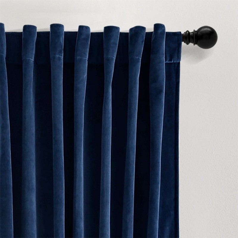 Prima Velvet Solid Back Tab Rod Pocket Light Filtering Window Curtain Panel Set gallery
