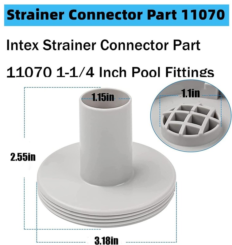 Pool Grid Strainer Connector for Intex 11/4" Inlet Fitting Set of 2 gallery