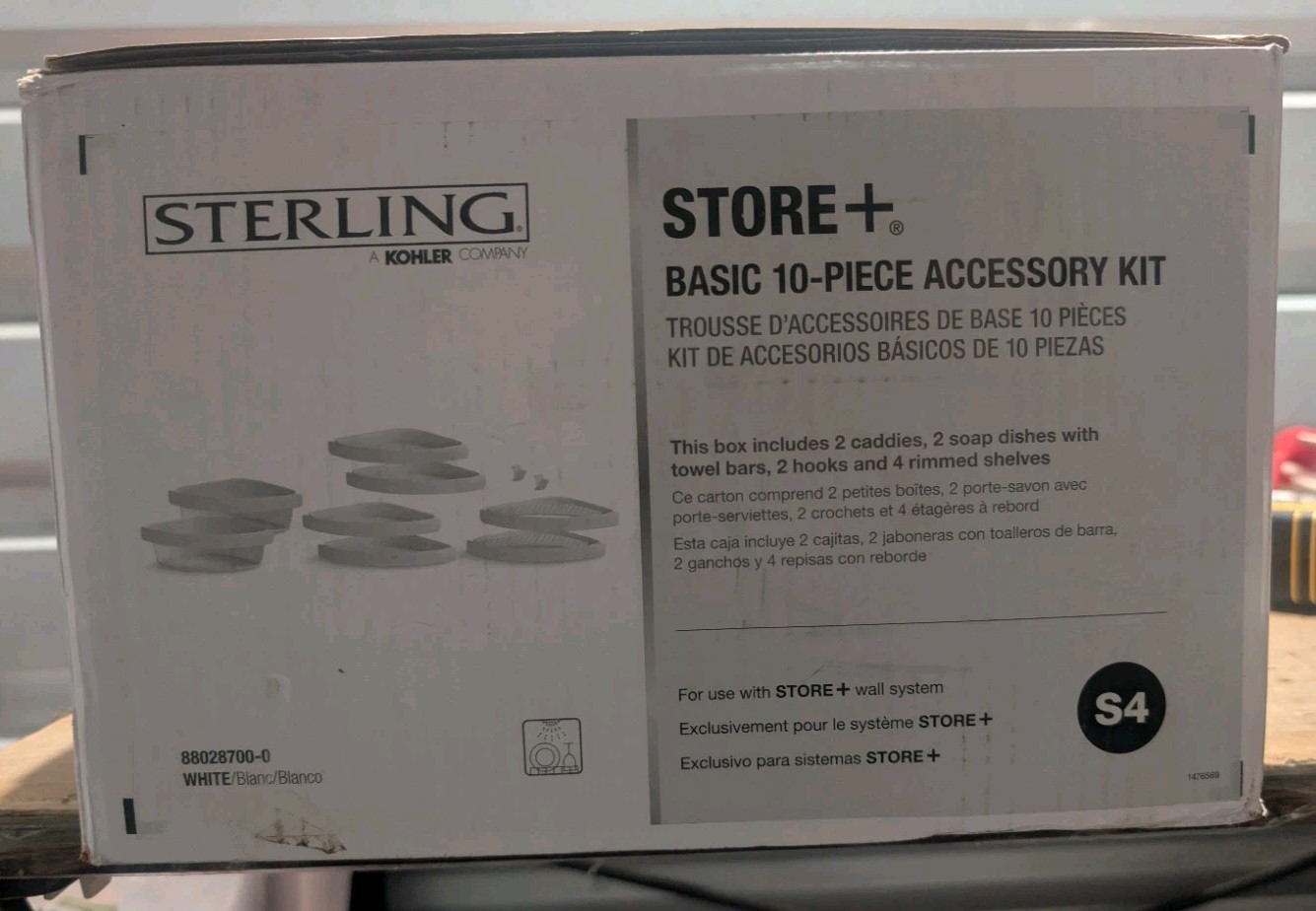 Sterling Store+ Basic 10-Piece Shelf Bin Caddy Accessory Kit in White 88028700-0 gallery