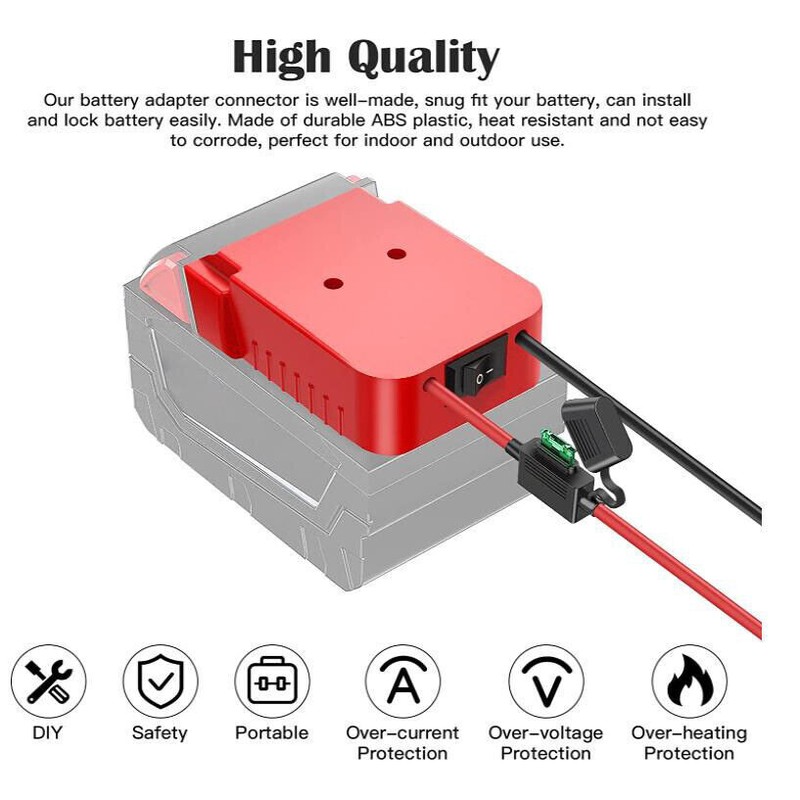 NEW Power Wheels DIY Adapter Compatible With Milwaukee M18 Battery 18V Connector gallery