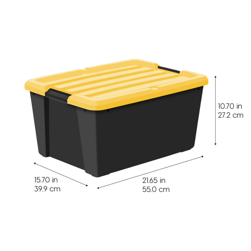 45 Qt Storage Bins With Lids Stackable Heavy Duty Plastic Tote 4 Pack gallery