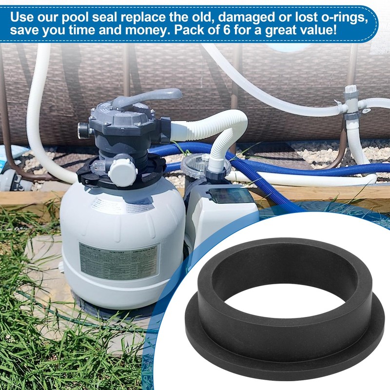 11228 L-Shape O-Ring Gasket Replacement for Intex Sand Filter Pumps Black gallery
