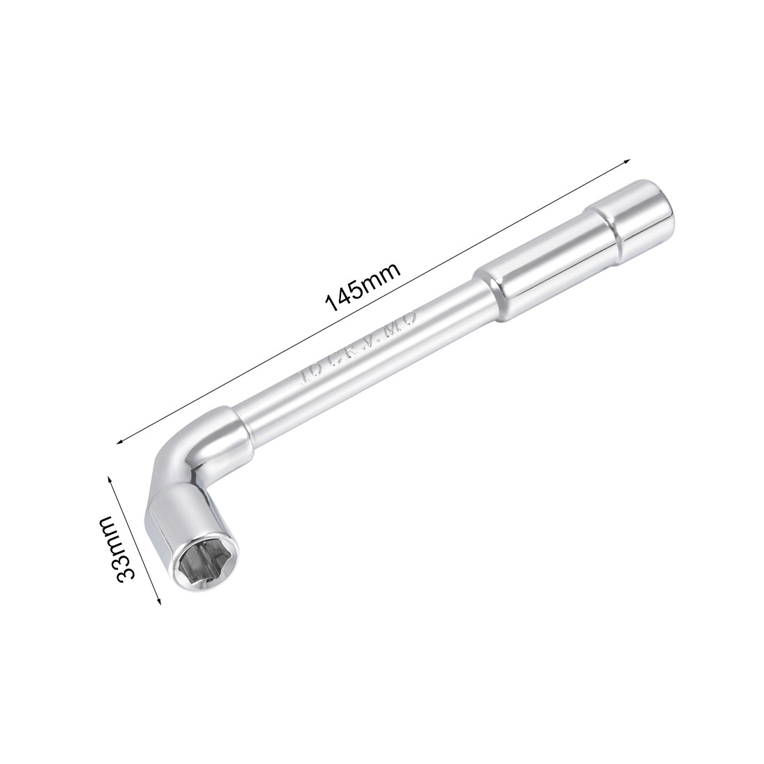 10mm Metric L Shape Angled Hex Socket Wrench Chrome Plated Cr-V gallery