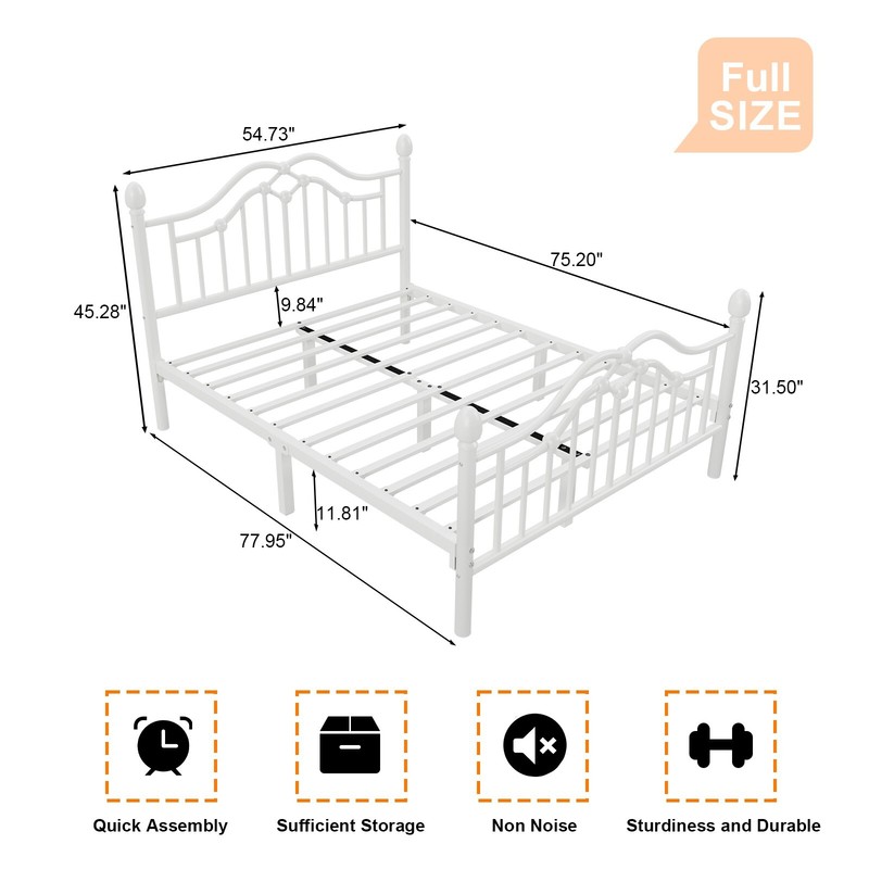 Metal Twin Full Queen Bed Frame with Footboard＆Headboard＆Metal Frame Support gallery