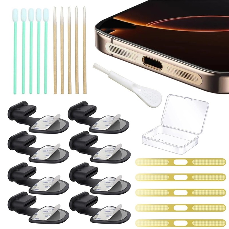 8 Packs New Dust Plug for iPhone 17 16 15 Series, USB C Cover Cap, USB C Port C