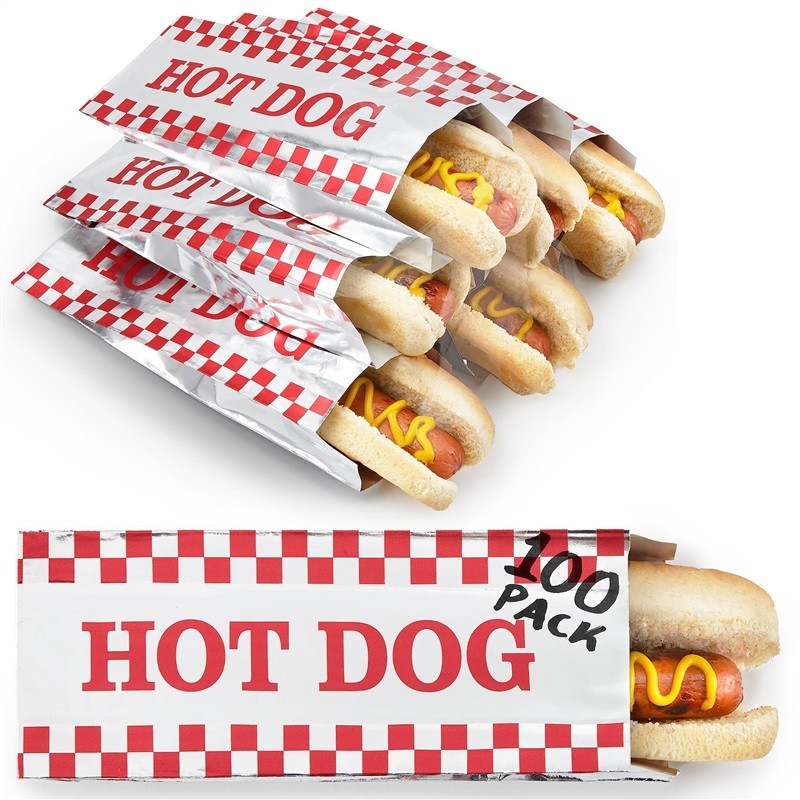 Stock Your Home Grease Resistant Red Checkered Hot Dog Sleeves 100 Ct gallery