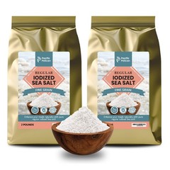 Pacific Pelican Iodized Sea Salt – 2 Pounds – Fine Grain – Pack of 2
