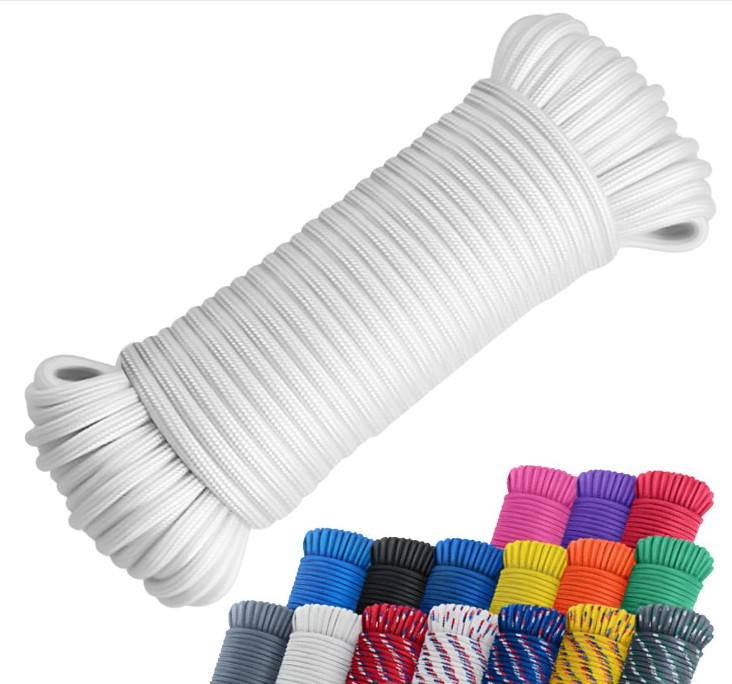 100 Ft 1/4 Nylon Poly Rope Strong Utility Polyester Cord for Clothesline Flag gallery