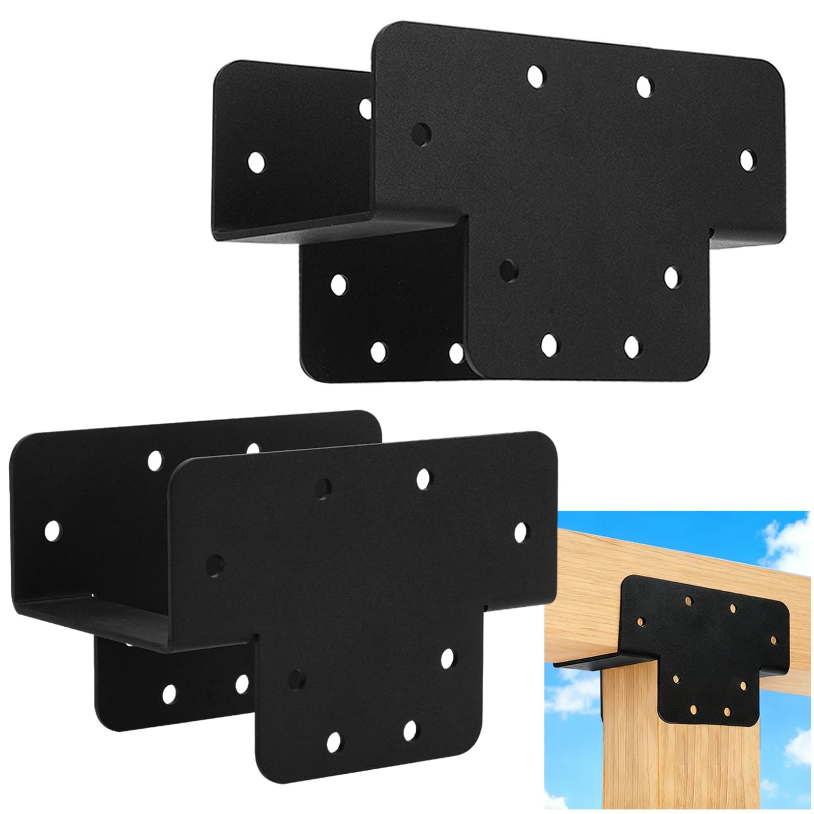 2Pcs Pergola Bracket Kit 3 Way DIY Woodworks Gazebo Brackets Kit, Pergola Kit... gallery