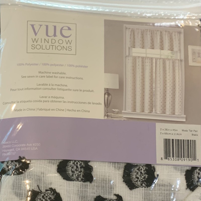 Vue Window Solutions Modo Window Curtain Tier Pair 26x45 in. Rod Pocket 1.5 in. gallery